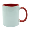 Caneca de Cerâmica 325ml Branca com Alça Soft e Interior Vermelho para Sublimação