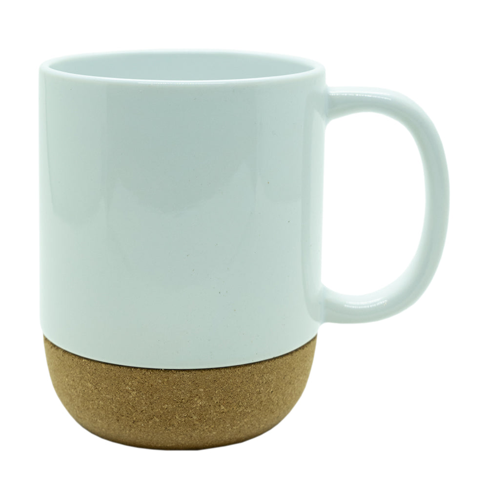 Caneca de Cerâmica Branca 400ml com Base de Cortiça para Sublimação