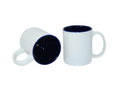 Caneca de Cerâmica Branca 325ml com Interior Azul para Sublimação