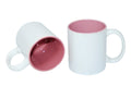 Caneca de Cerâmica Branca 325ml com Interior Rosa para Sublimação