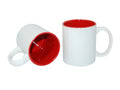 Caneca de Cerâmica 325ml Branca com Interior Vermelho para Sublimação