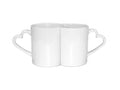 Caneca de Cerâmica Branca 325ml com Alça Coração para Sublimação