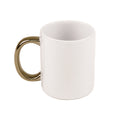 Caneca de Cerâmica Premium Branca 325ml com Alça Dourada para Sublimação
