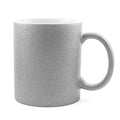 Caneca de Cerâmica 325ml com Glitter Prata para Sublimação