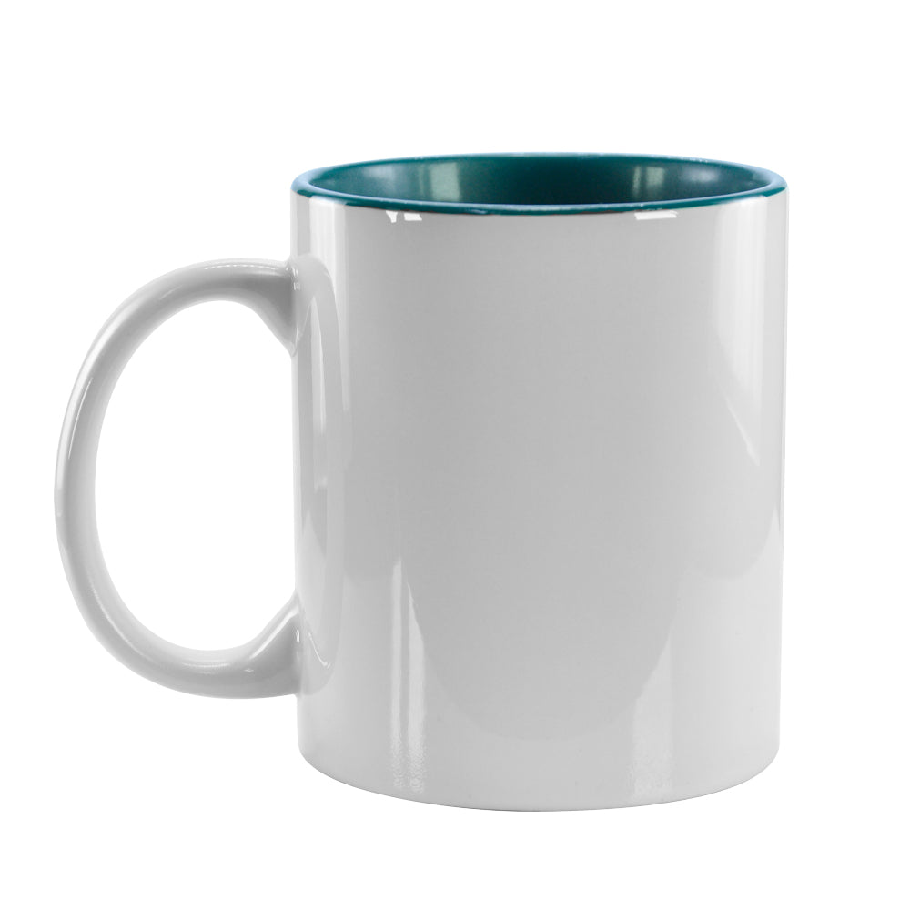 Caneca de Cerâmica Branca 325ml com Interior Verde para Sublimação