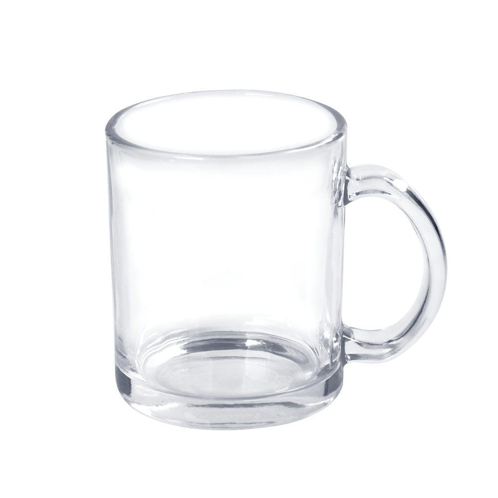 Caneca de Vidro Cristal Transparente 325ml para Sublimação - 9cm