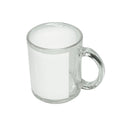 Caneca de Vidro Cristal 325ml com Tarja Branca para Sublimação