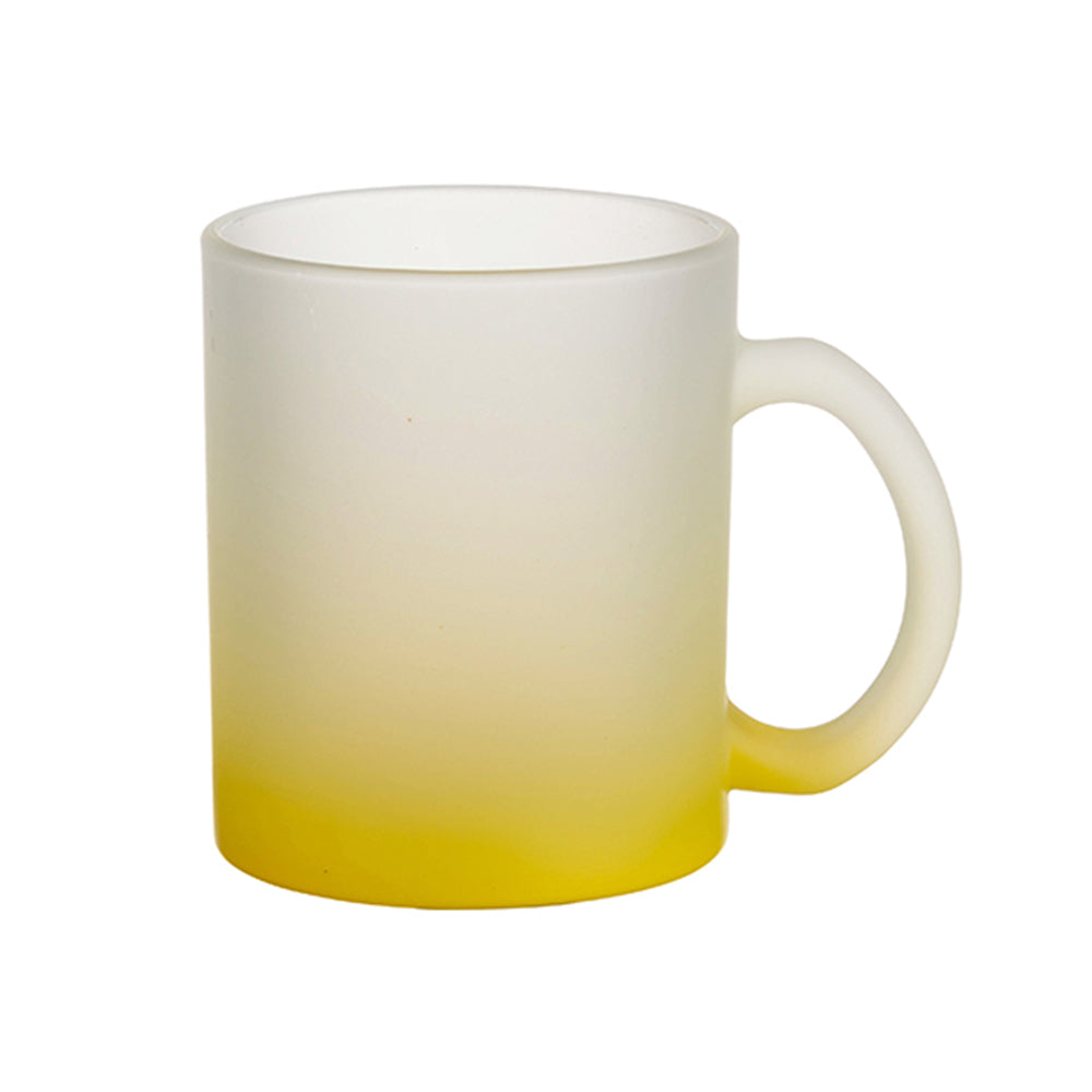 Caneca de Vidro Fosca Amarela 325ml para Personalização e Bebidas Quentes