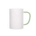 Caneca de Vidro 300ml com Alça Verde Clara para Sublimação Borô