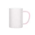 Caneca de Vidro Fosco 300ml com Alça Rosa para Personalização e Presentes