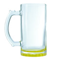 Caneca de Vidro Cristal 475ml com Base Amarela para Sublimação