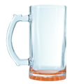 Caneca de Vidro Cristal 475ml com Base Laranja para Sublimação
