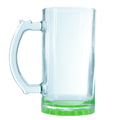 Caneca de Vidro Cristal 475ml com Base Verde para Sublimação
