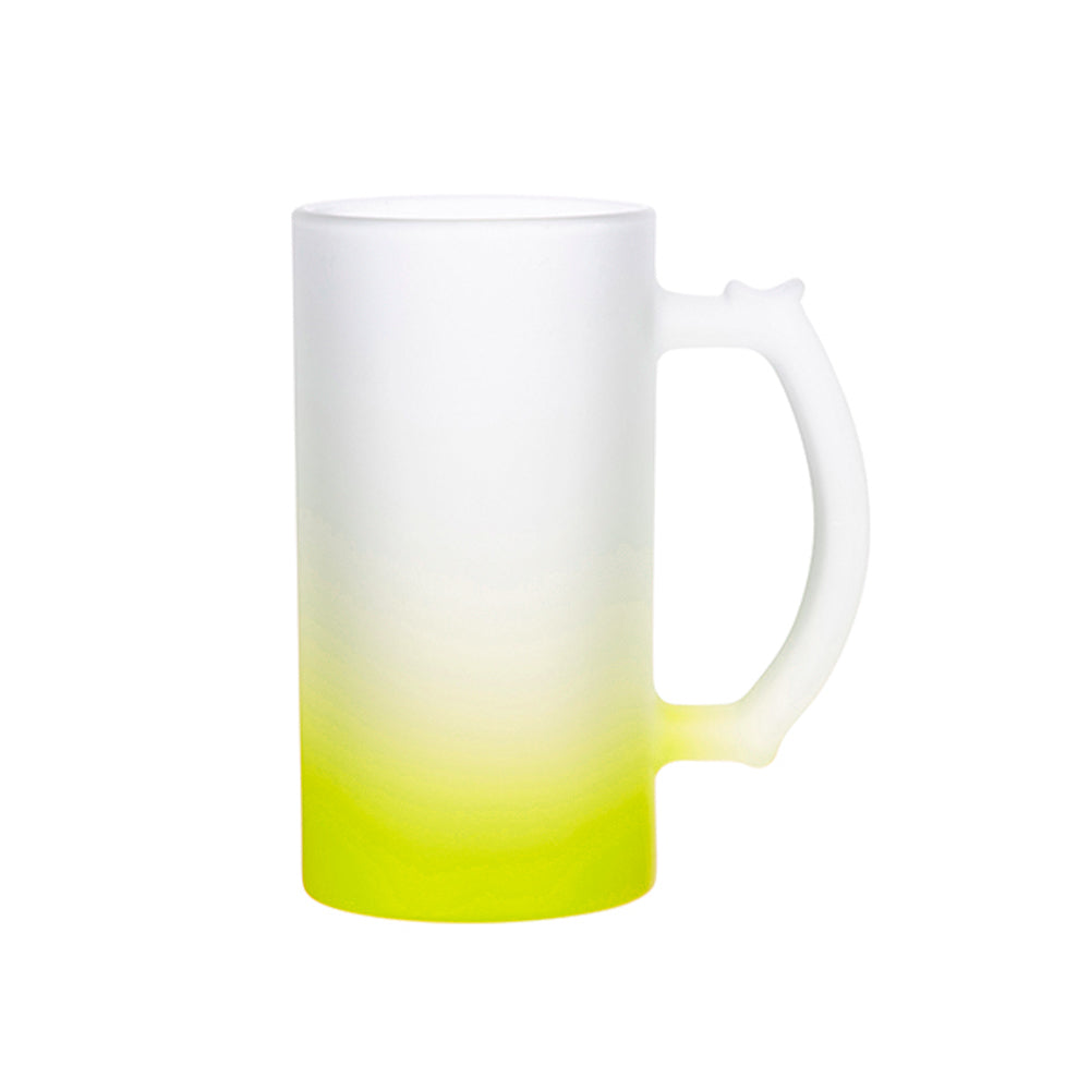 Caneca de Vidro 475ml Degradê Amarelo Limão para Sublimação