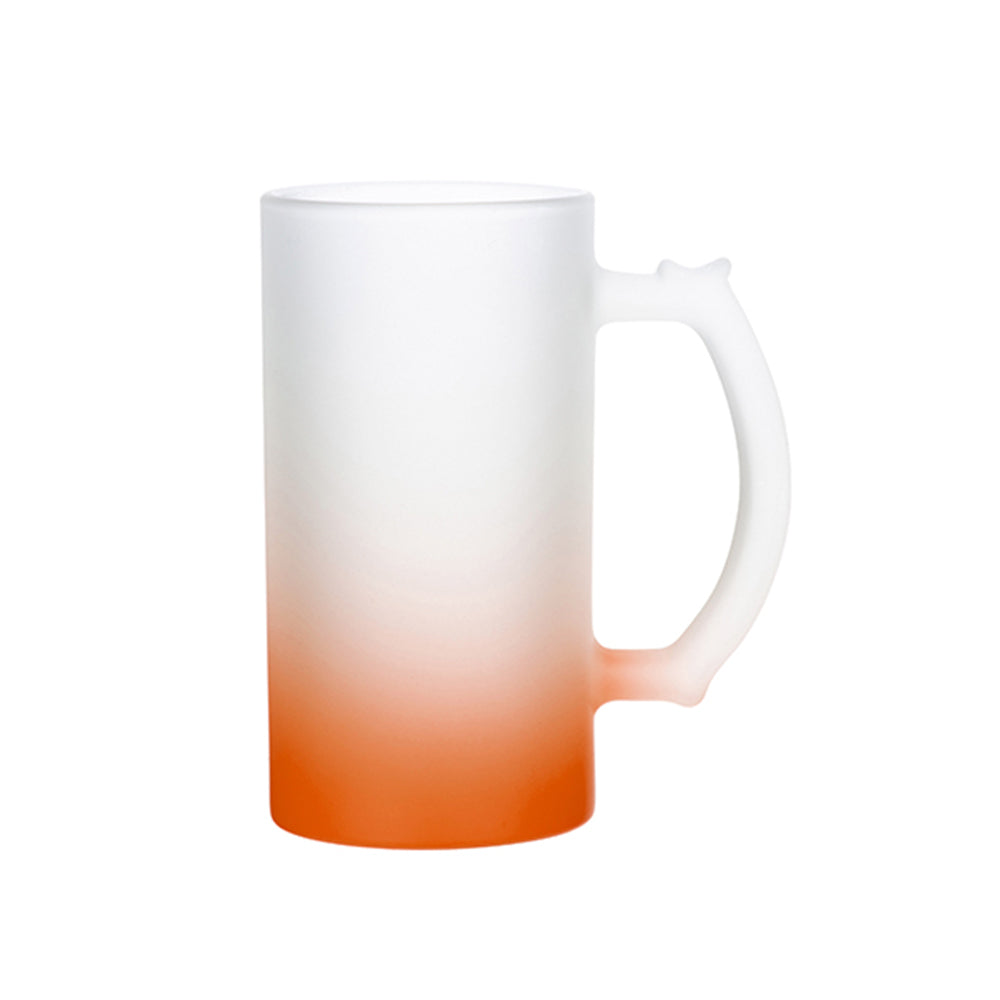 Caneca de Vidro Degradê Laranja 475ml para Sublimação - Chopp