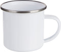 Caneca Esmaltada Branca 360ml com Borda Prata para Sublimação LiVE