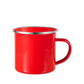 Caneca Esmaltada Vermelha 325ml com Borda Prata para Sublimação