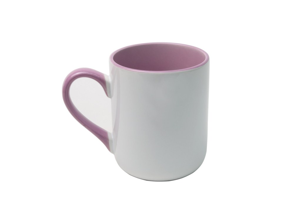 Caneca Imperial Rosa com Interior e Alça Coloridos para Personalização