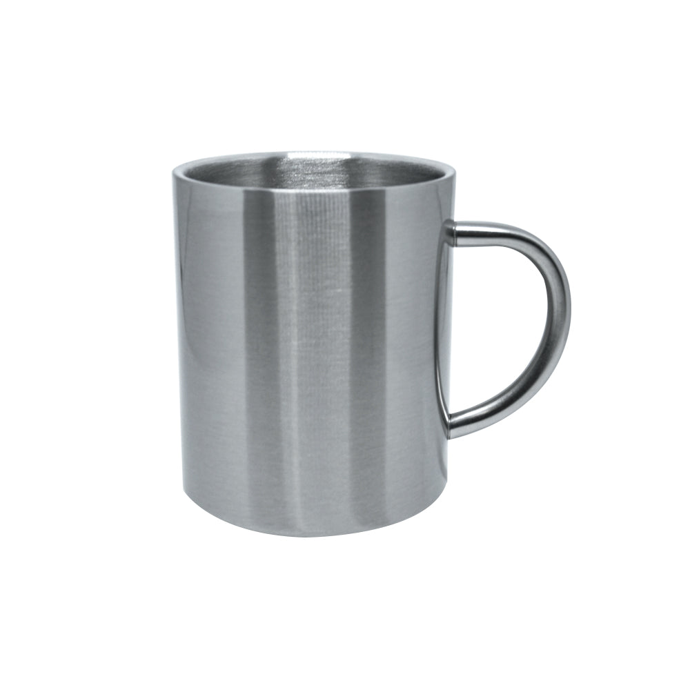 Caneca de Inox Prata 450ml Durável para Sublimação - LiVE