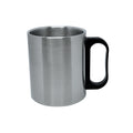 Caneca de Inox Prata 300ml com Alça Plástica para Sublimação