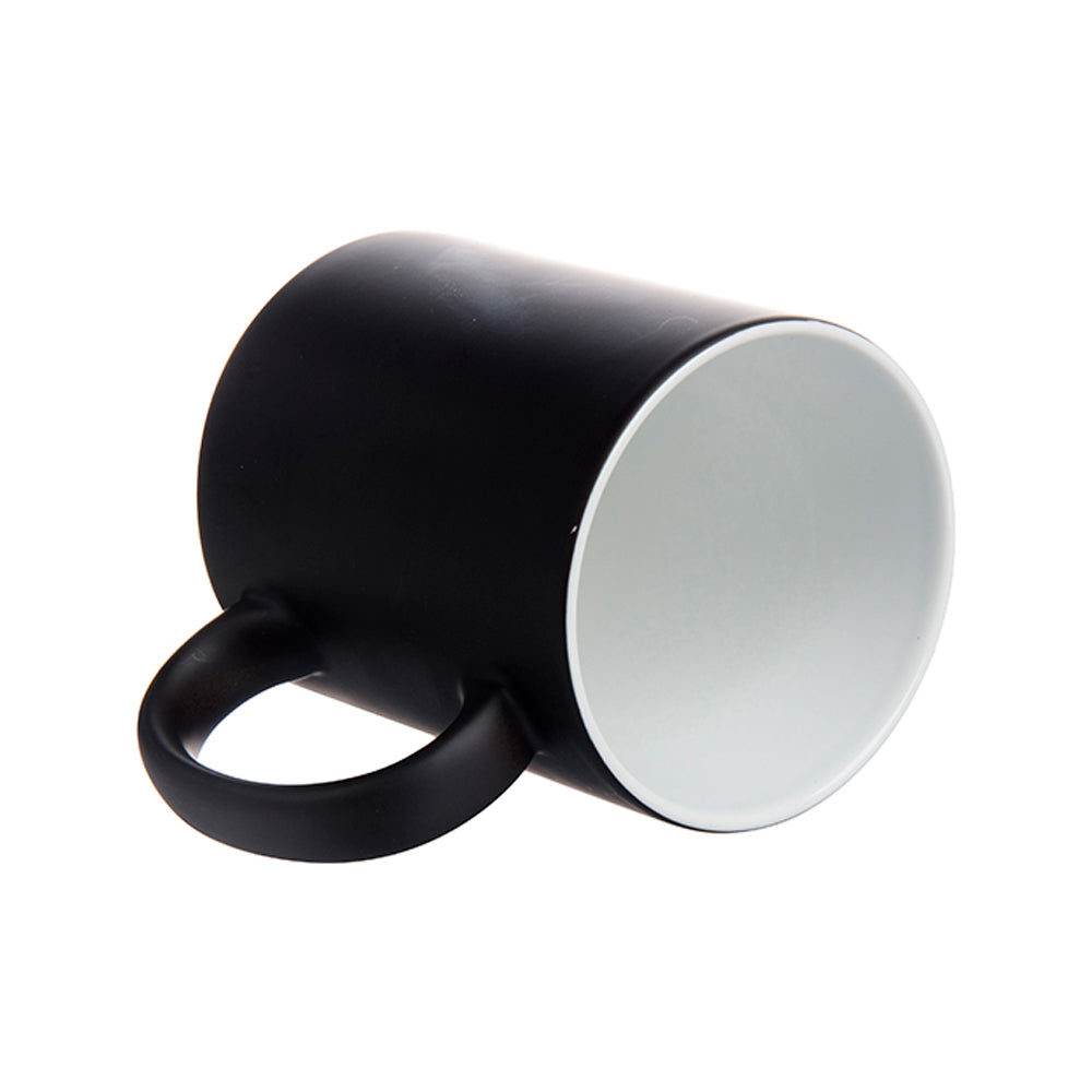 Caneca Mágica Preto Fosco 325ml em Cerâmica para Sublimação