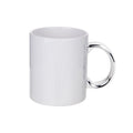 Caneca de Cerâmica 325ml Branca com Alça Cromada Prata para Sublimação