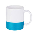 Caneca de Cerâmica 325ml com Base Glitter Azul para Sublimação