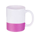Caneca de Cerâmica Branca 325ml com Base Glitter Roxo para Sublimação