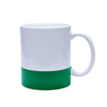 Caneca de Cerâmica Branca com Glitter Verde 325ml para Sublimação