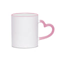 Caneca de Cerâmica 325ml com Alça Coração Rosa para Sublimação