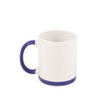 Caneca de Cerâmica 325ml Branca com Alça e Base Azul Escuro para Sublimação