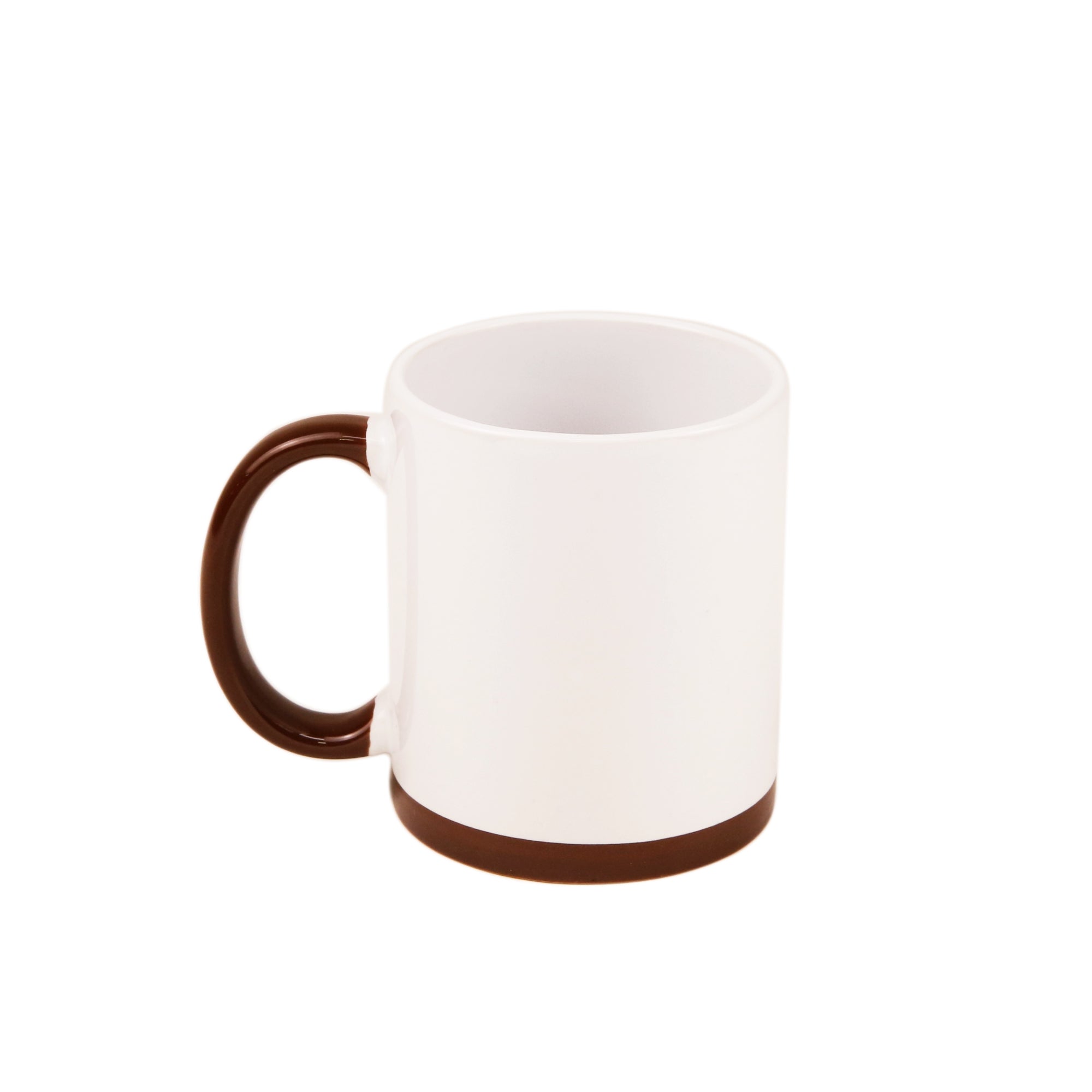 Caneca de Cerâmica 325ml Branca com Alça e Base Marrom para Sublimação LiVE