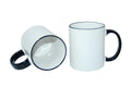 Caneca de Cerâmica 325ml Branca com Alça e Borda Preta para Sublimação LiVE