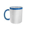 Caneca de Cerâmica Branca 325ml com Faixa Azul Claro para Sublimação