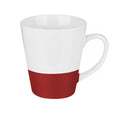 Caneca Cônica de Cerâmica Branca com Glitter Vermelho 355ml para Sublimação