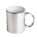 Caneca Cromada Prata 325ml em Cerâmica Premium para Sublimação LiVE