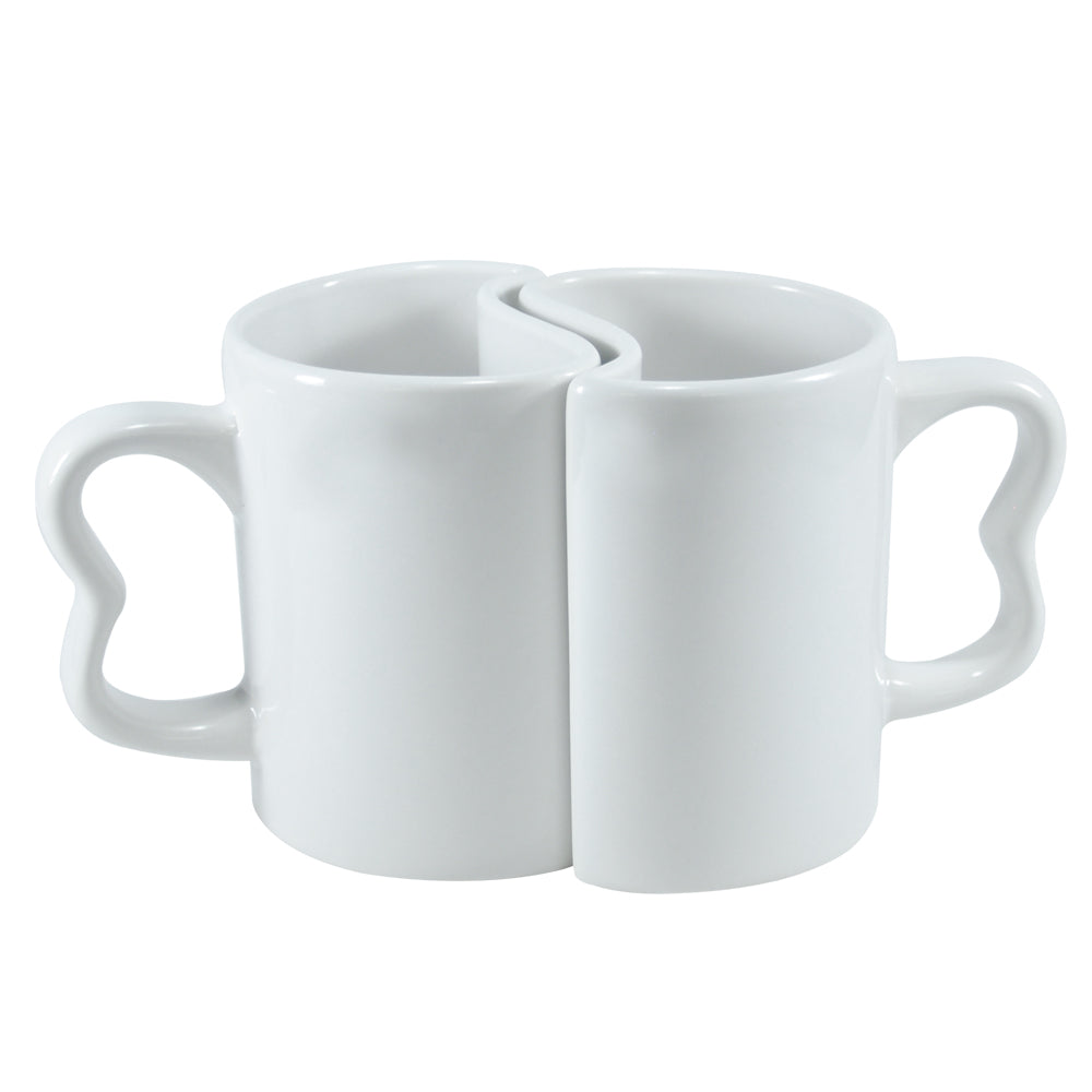 Caneca de Cerâmica Duplo Branco 325ml para Sublimação - Alta Qualidade