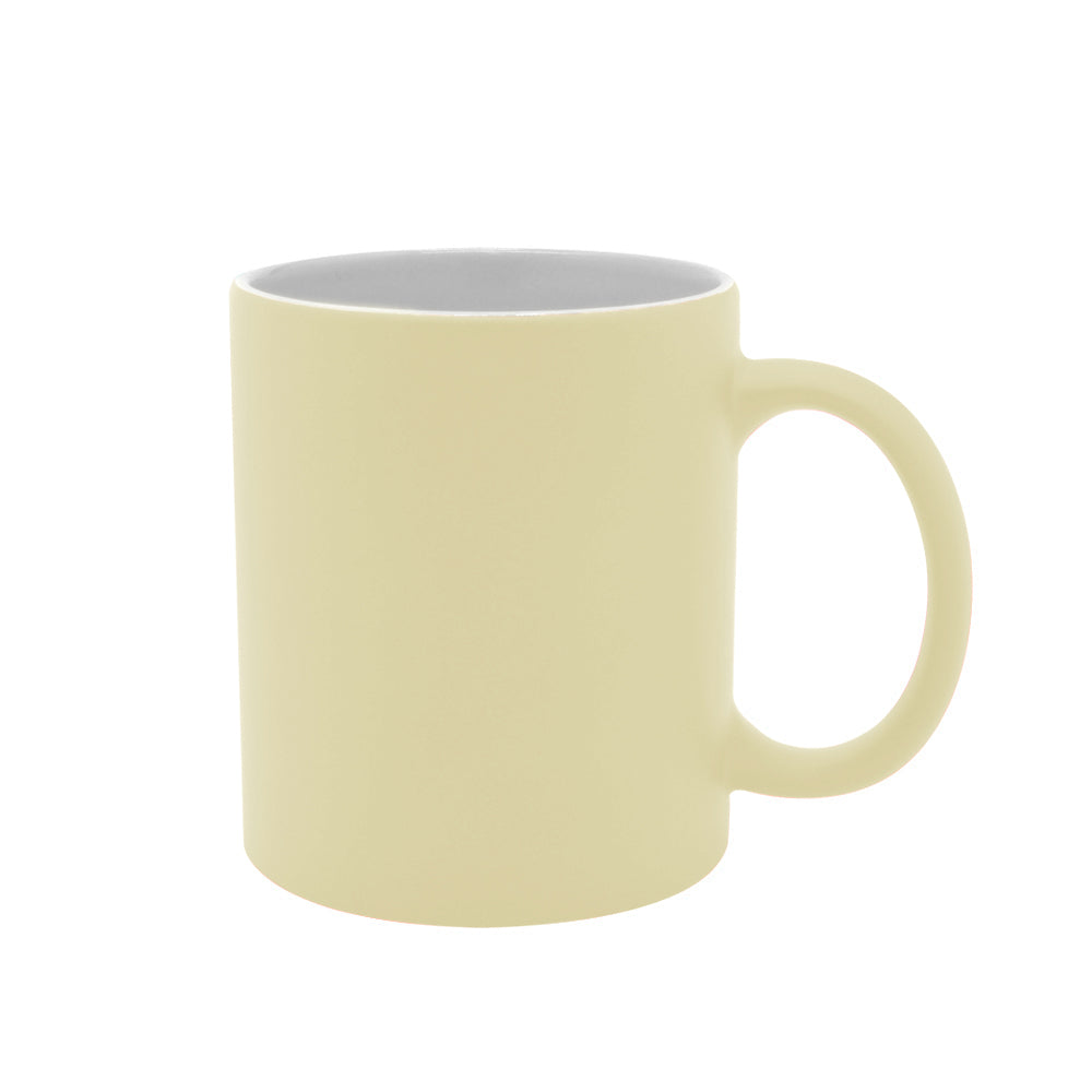 Caneca de Cerâmica Fosca Bege 325ml para Sublimação e Uso Diário