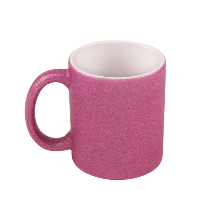 Caneca de Cerâmica Glitter Rosa 325ml para Sublimação