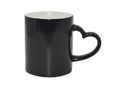 Caneca Mágica de Cerâmica Preta 325ml com Alça Coração para Sublimação