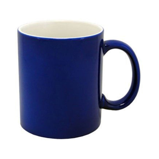 Caneca Mágica de Cerâmica Azul Fosco 325ml para Sublimação