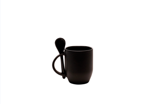 Caneca Mágica Preto Fosco 325ml em Cerâmica para Sublimação