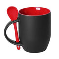 Caneca Mágica de Cerâmica Vermelha Fosca 325ml com Colher para Sublimação