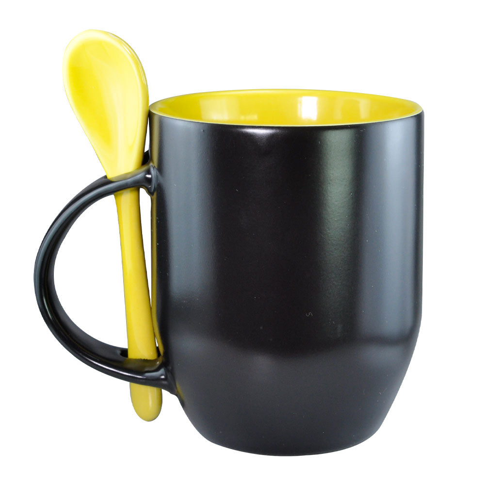 Caneca Mágica 325ml Cerâmica Resinada Preto e Amarelo para Sublimação LiVE