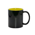 Caneca Mágica Preto Fosco 325ml com Interior Amarelo para Sublimação
