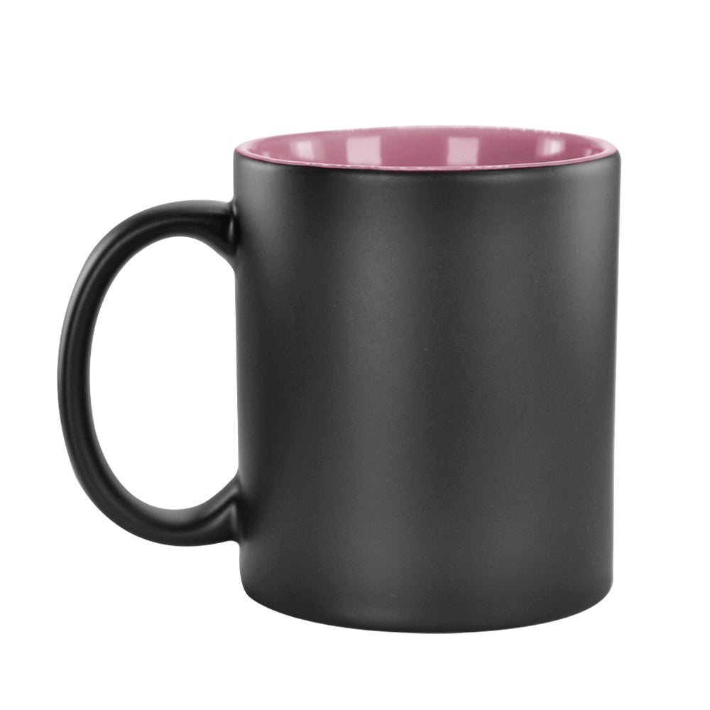 Caneca Mágica Preto Fosco com Interno Rosa 325ml para Sublimação LiVE