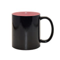 Caneca Mágica de Cerâmica 325ml Preto Semi Brilho com Interior Rosa para Sublimação