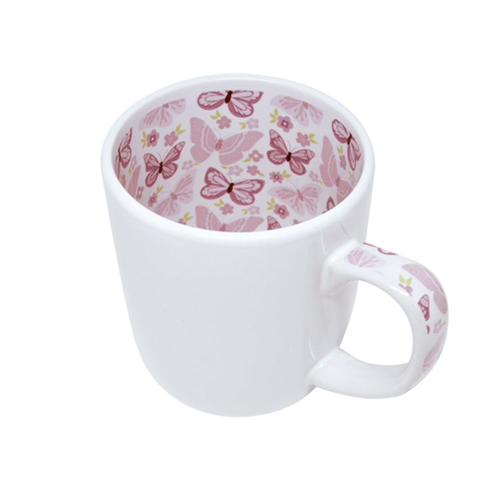 Caneca de Cerâmica Branca 325ml Borboletas para Sublimação - Motto Mug