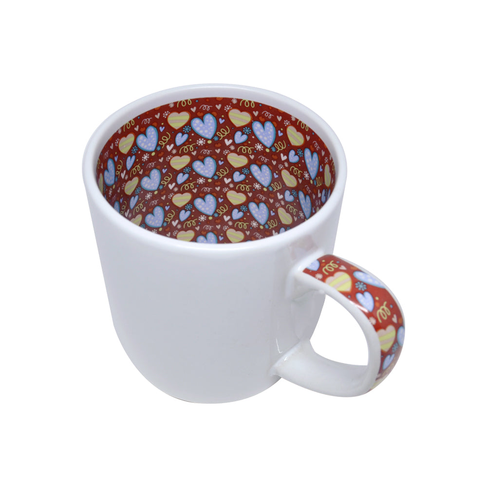 Caneca de Cerâmica Resinada 325ml com Estampa Interna e Alça para Sublimação