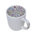 Caneca de Cerâmica 325ml Coração Azul Vermelho para Sublimação LiVE